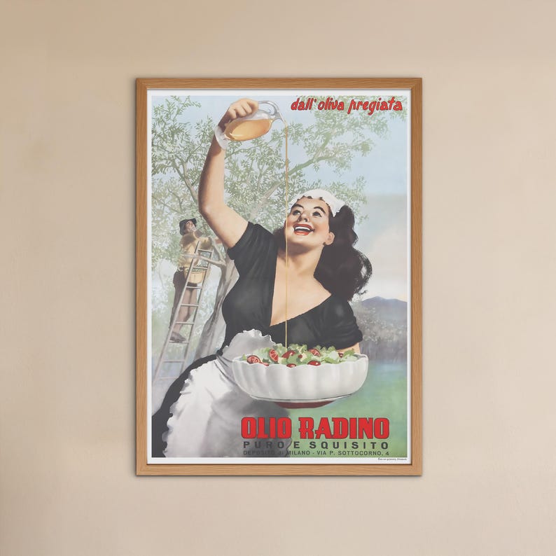 Olio Radino - póster vintage de aceite de oliva italiano imagen 3