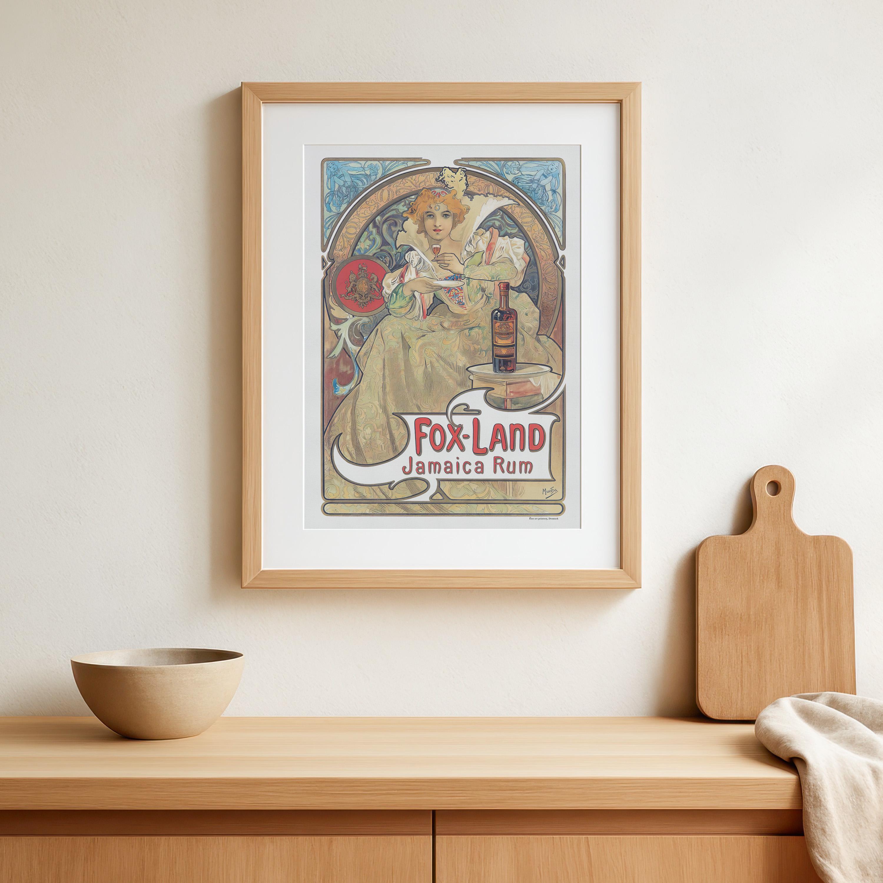 アルフォンス・ミュシャ「フォックスランド・ジャマイカ・ラム」アール