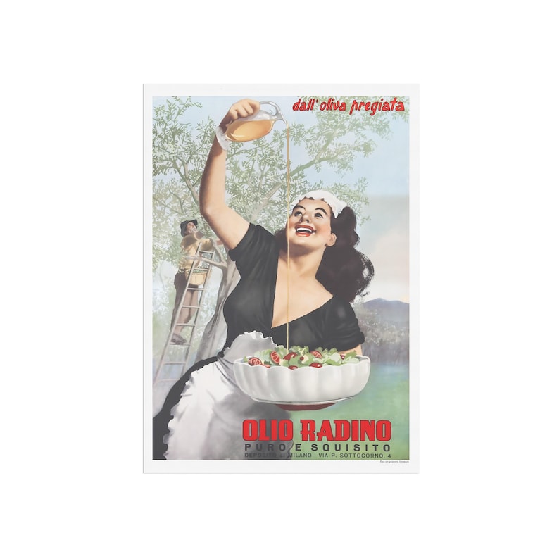 Olio Radino - póster vintage de aceite de oliva italiano imagen 2