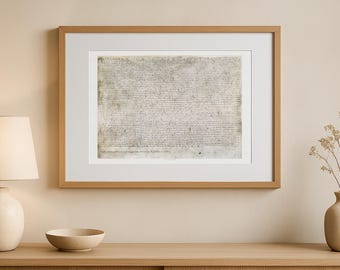 Magna Carta 1215 – Historical English Charter Wall Art Print – Medieval Document Reproduction