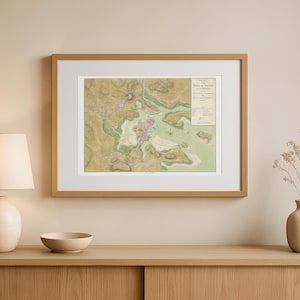 Boston 1776 Map Print, American Revolution, Vintage Wall Art
