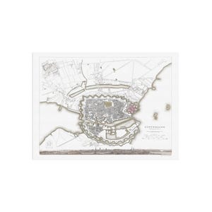 Alter Stadtplan von Kopenhagen - Kiobenhaven - København, Hauptstadt von Dänemark / Danmark - Alter Stadtplan Dänemark