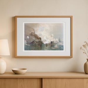 Monitor- en merrimac-print, 1886, Ironclads uit de Amerikaanse Burgeroorlog