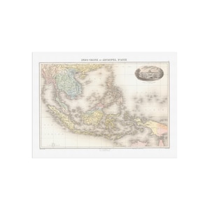 Stunning Vintage Map of Southeast Asia & Indonesian Isles - Elegant Wall Art - Philippines, Sumatra, Borneo - 1892 French Cartography