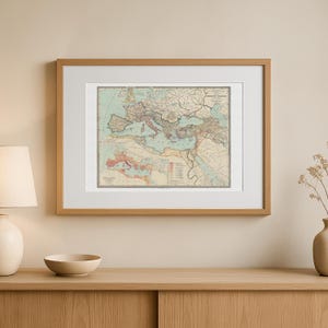 Roman Empire Map, 1889 Imperium Romanum, Historical Ancient Rome Art