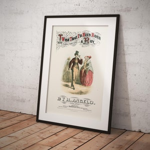 I Wish That Id Been Born A Boy, a Ladies Comic Song - Vintage Theater Werbung Poster - Musik Poster - Musik Titelseite