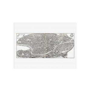 Mapa antiguo de Roma de 1641 - Mapa romano SPQR - Mapa antiguo de Roma - Decoración de pared de estilo vintage - Mapa de la ciudad con vista de pájaro - Roma vintage