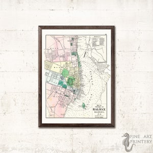 La ville d'Halifax - carte vintage de la ville d'Halifax - 1878 - Nouvelle-Écosse Canada