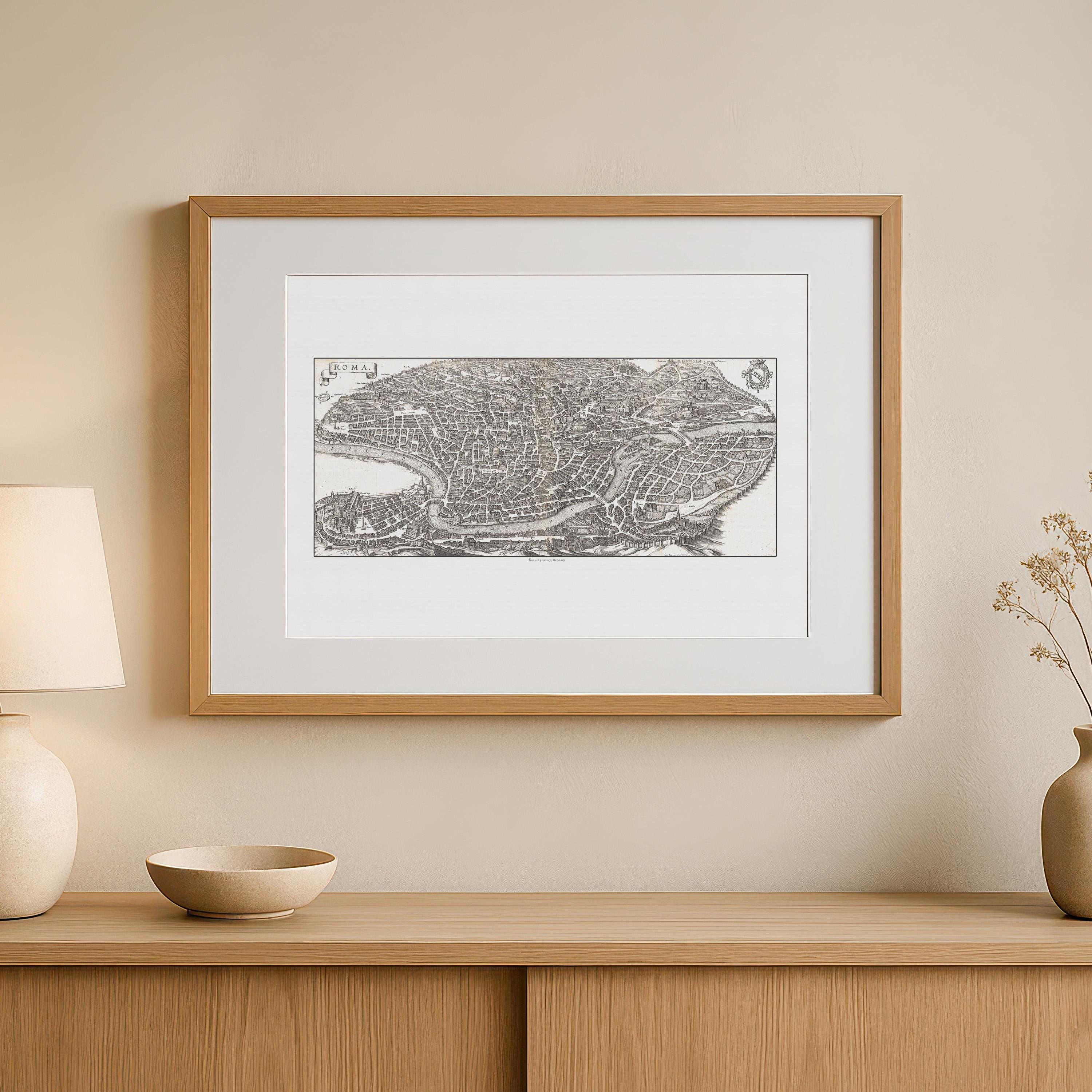 Matthus 1641 Rome Map Print – Matthus Merian – Antique City Bird's Eye View - Etsy