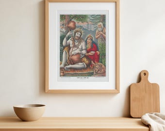 Shiva and Parvati Himalayan Print – Hindu God Home Art