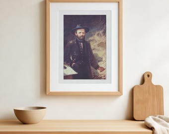 Retrato de Ulysses S. Grant - Impressão artística da época da Guerra Civil Americana