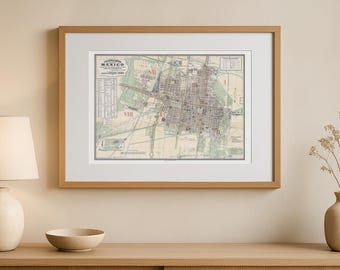 Ciudad de México - Ciudad de México 1886 - Réplica del antiguo mapa de la Ciudad de México