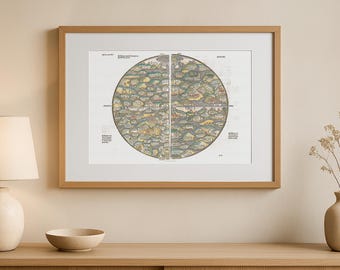ボルジア枢機卿の世界地図の版画：15世紀の地図作成 - Etsy 日本