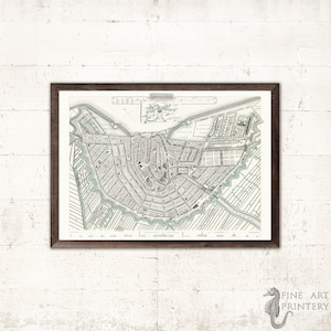 Vintage Stadtplan von Amsterdam, der Hauptstadt der Niederlande - Mokum - Old City Map Nederland/Holland