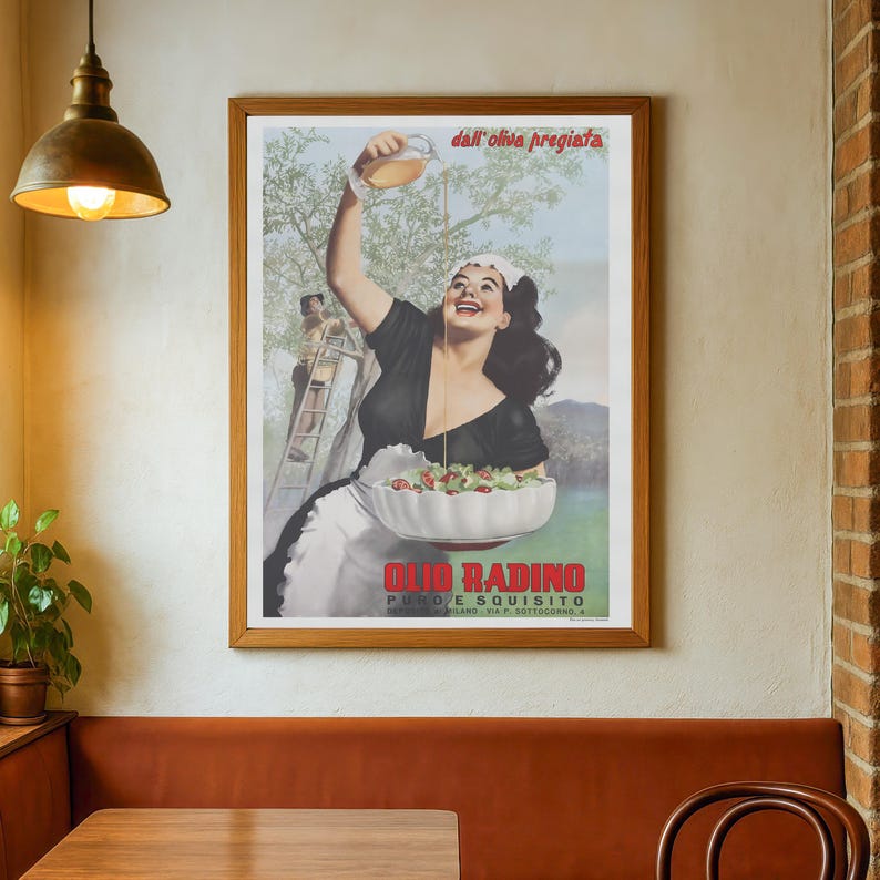 Olio Radino - póster vintage de aceite de oliva italiano imagen 4