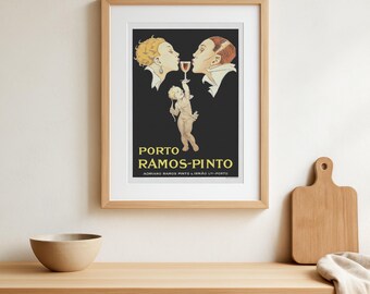Póster de Porto Ramos-Pinto visto en el dormitorio de Monica Geller en la serie de televisión Friends - póster publicitario vintage