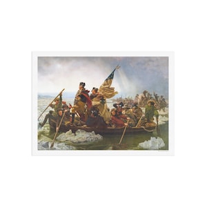 George Washington&#39;s crossing of the Delaware River during the American Revolutionary War in 1776 - exclusive fine art print reproduction