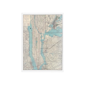 Map of Manhattan, Greater New York - 1924 - NYC map - repro of old vintage New york map