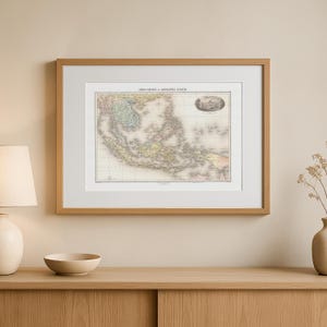 Stunning Vintage Map of Southeast Asia & Indonesian Isles - Elegant Wall Art - Philippines, Sumatra, Borneo - 1892 French Cartography