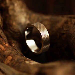 Cymbal bronze Mens Wedding Band/Engagement Ring, Sterling silver liner, Man Wedding Ring, Bronze Wedding Ring.