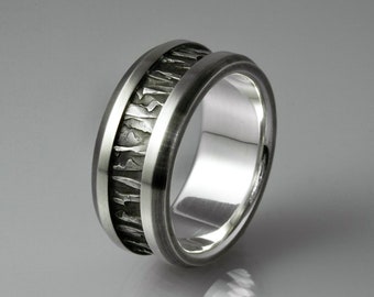 Anillo de plata maciza para hombres hecho a mano, texturizado y mecanizado. Anillo de bodas Anillo de compromiso, anillo de declaración.