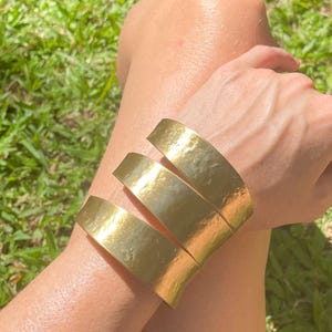 The Cleo- Handmade Gold Brass Cuff