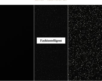 Black Glitter and Plain Paper Set (Digital Download)