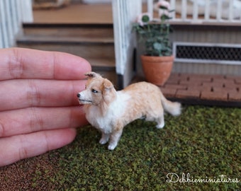 Dollhouse Miniature Dog Pet Animal in 1:12th Scale "Juniper"