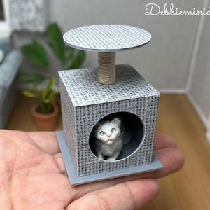 Puppenhaus Miniatur 1:12 Katze Turm