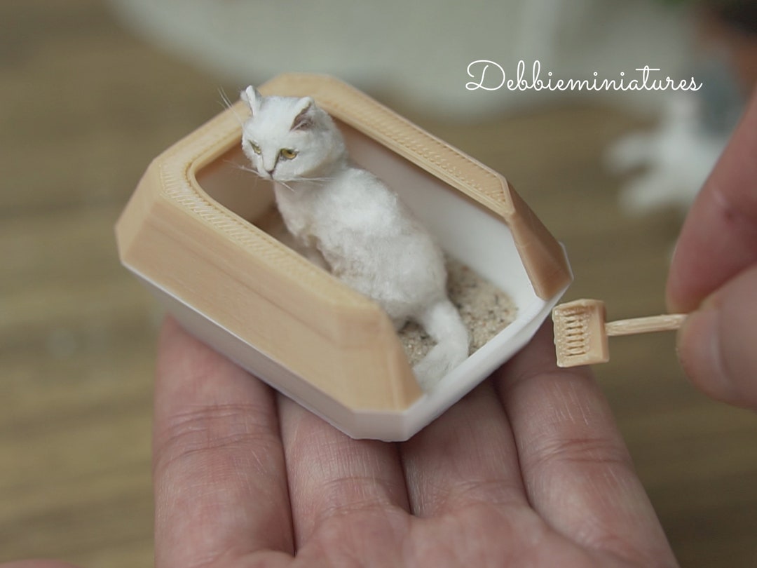 Dollhouse Miniature 1:12th Scale Cat Animal Pet Litter Tray and a ...