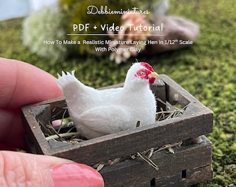 Handleiding voor het maken van een miniatuurkip | 1:12 poppenhuis van polymeerklei (PDF + video)