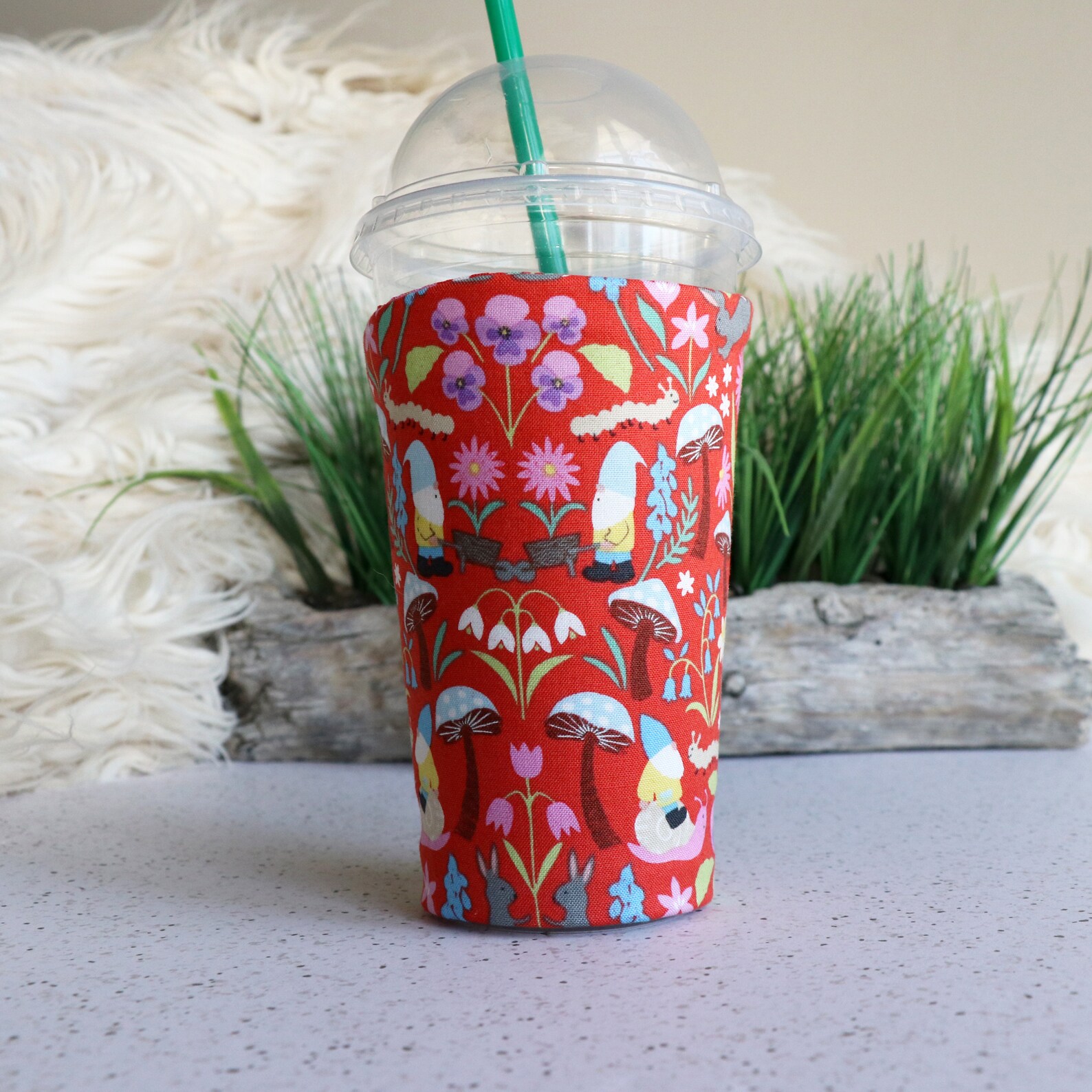 Woodlandia Cup Cozy Sleeve Coozie Koozie Wrap Insulated Cotton Etsy