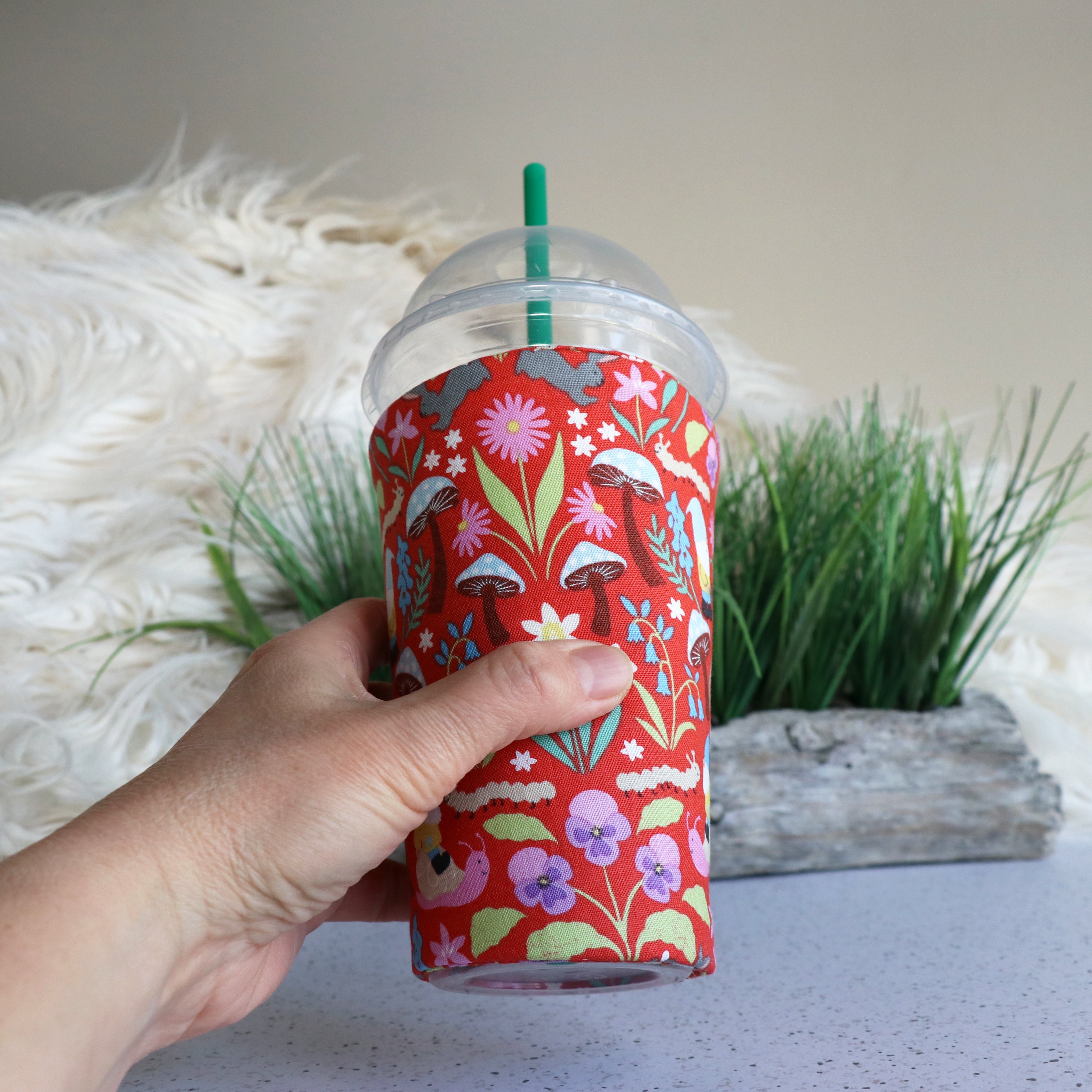 Woodlandia Cup Cozy Sleeve Coozie Koozie Wrap Insulated Cotton Etsy