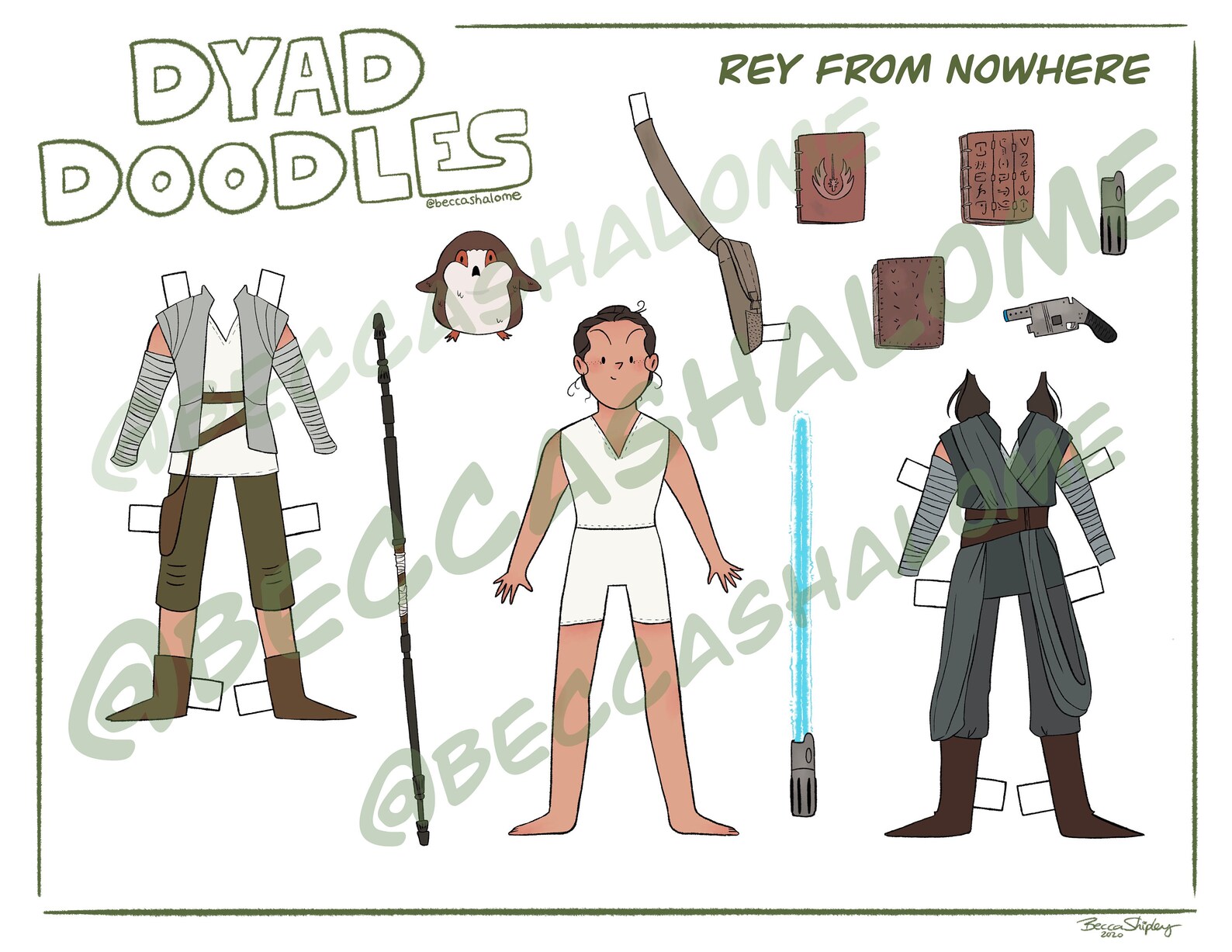 Printable Star Wars Paper Dolls Dyad Doodles The Last Jedi | Etsy
