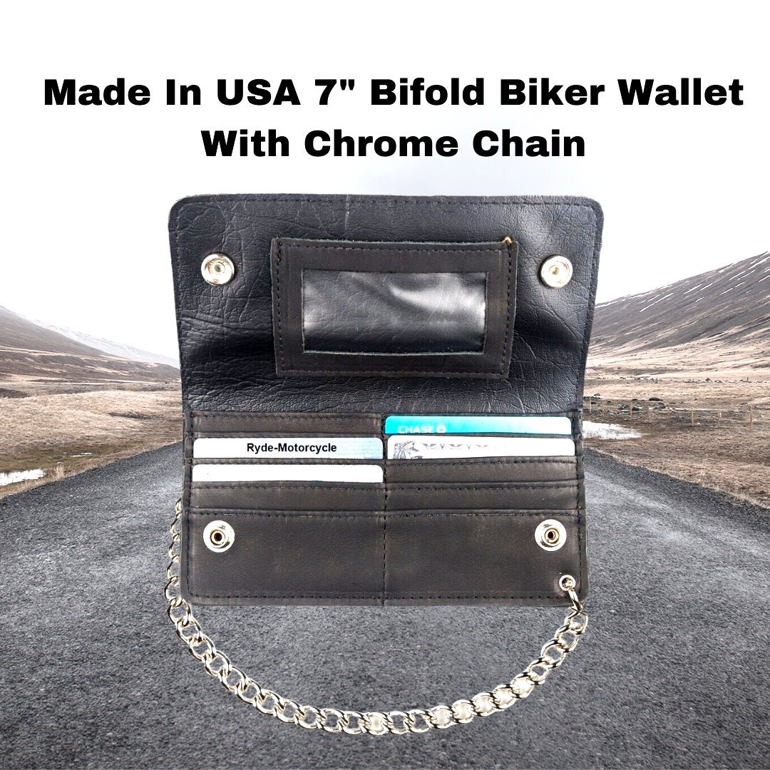 Mens Biker Wallet With Chain Chained Wallets Leather Biker Wallet
