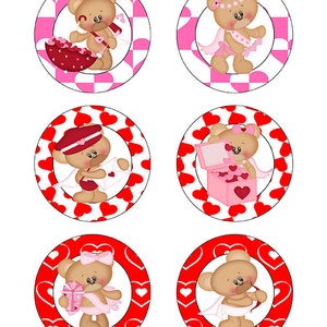 Valentine&#39;s Day Cupcake toppers, DIY Decorations, 3 inch cupcake toppers, Valentine Party Printable, Valentine Party Decor,