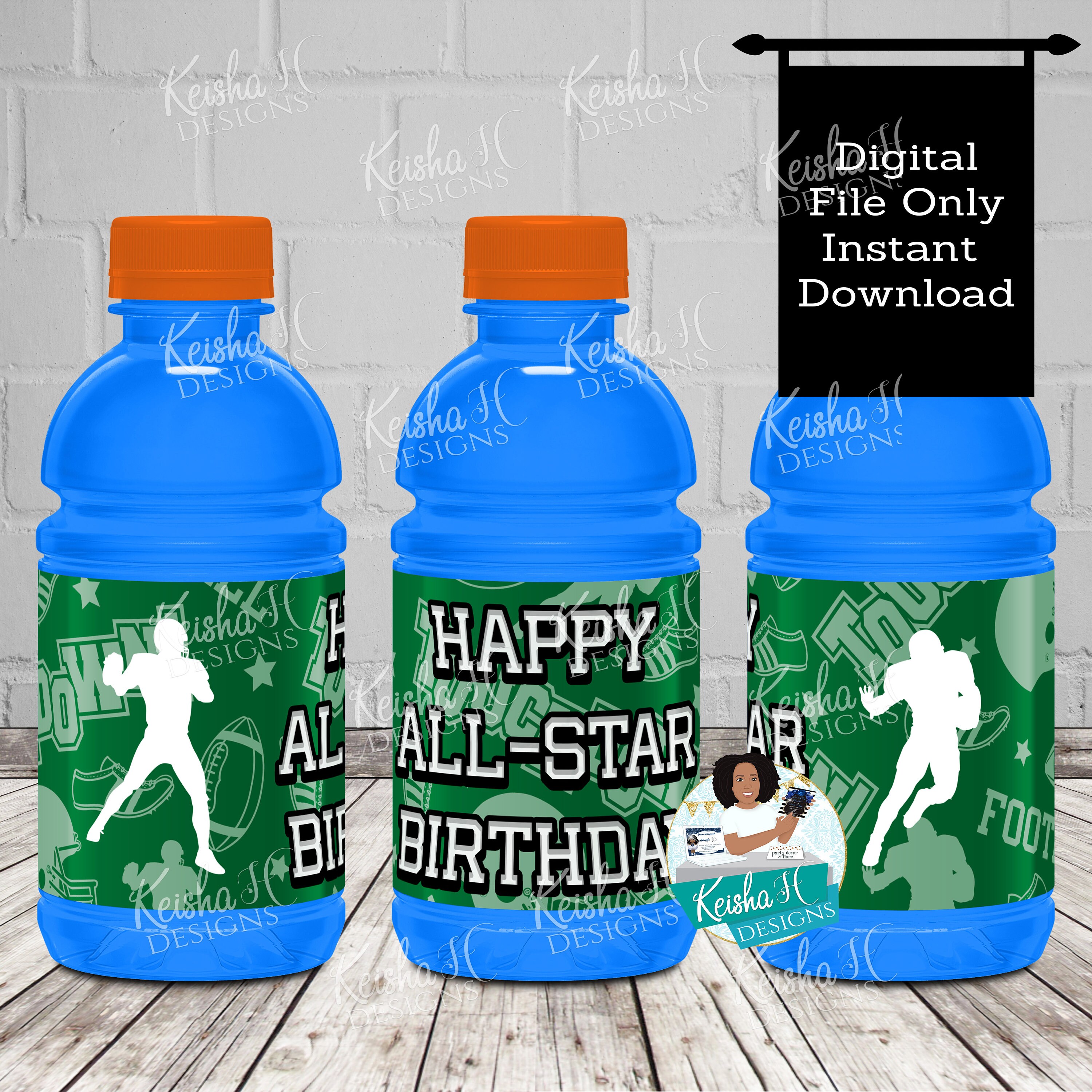 Football Sports Drink Label Personalized Drink Label Etsy