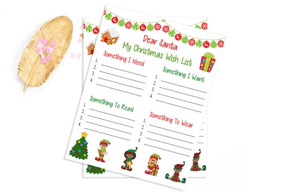 Letter To Santa Dear Santa Wish List Children Christmas