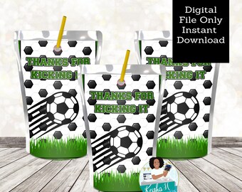 Soccer Juice Labels Etsy