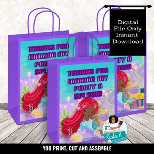 20x20cm Meerjungfrau Beutel Label, 20x20cm Meerjungfrau Beutel Label, 20x20cm Meerjungfrau Name, 20x20cm mit Meerjungfrau Geburtstag