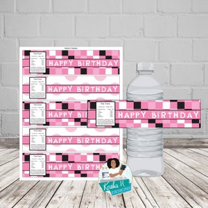 Cat Water Bottle Label, Printable Party Label,  DIY Kitten Decorations, Kitty Birthday, Cat Party, INSTANT DOWNLOAD