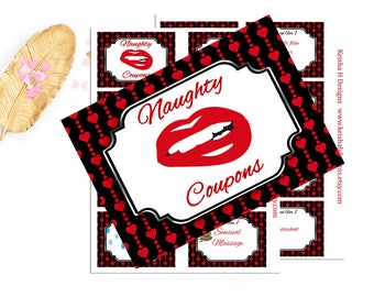 Adult Naughty Coupon book, For her, For him, Valentine Coupon, Sex Coupons Printable, Anniversary Love Coupons, Sexy Gift, Role Play Coupon