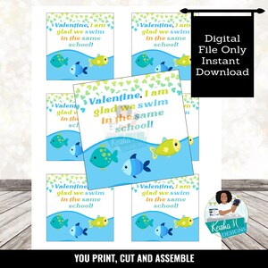 Etiquetas de lembrancinhas de dia dos namorados da mesma classe de peixes quadrados, etiqueta de dia dos namorados da classe Blue Boy Fish, etiqueta de dia dos namorados do professor, bolsa de brindes de dia dos namorados, obrigado