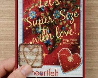 Let's Super Size with Love~woman and sister self-esteem quote, card for girlfriend, Empowering,  Celebrate YOU, Colorful Design