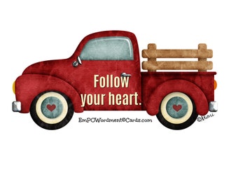 Follow Your Heart STICKER, Vinyl, Cut out, laptop, planner, scrapbooking, notebooks, affirmation, positivity, encouragement