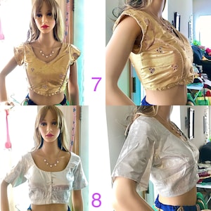 Various Trendy Indian buttoned Blouse/Crop Top for Sari or Lehanga