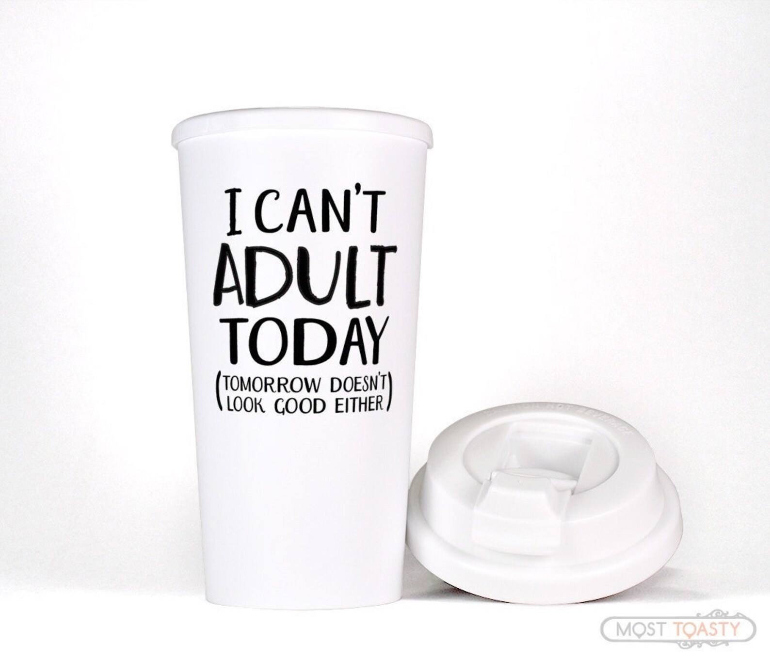 Funny Travel Mug I Can't Adult Today Coffee Tumbler 16oz Etsy
