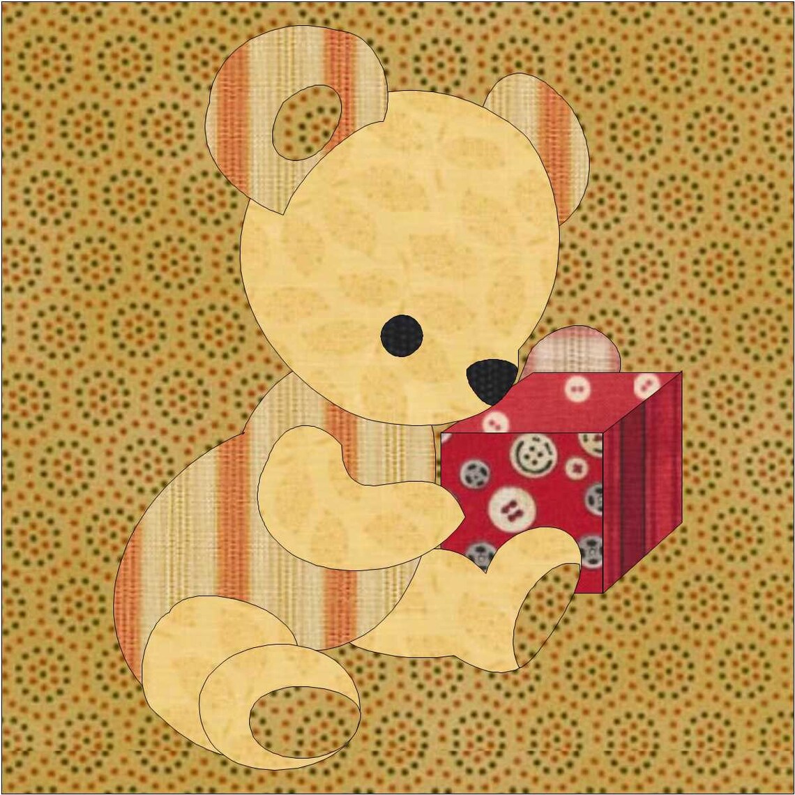 Baby Bear Pattern Bear Template Bear Motif Quilt Motif | Etsy