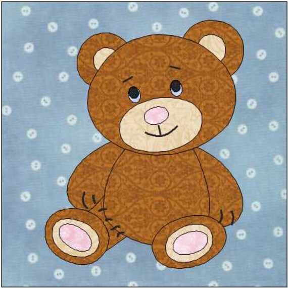 5 visa motif france Quilt  Ours ours peluche en ourson Block modèle motif  Etsy