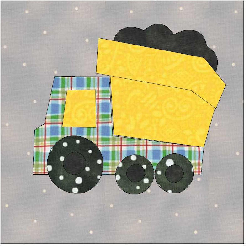 Dump Truck Applique Pattern Applique Pattern Quilt Applique | Etsy